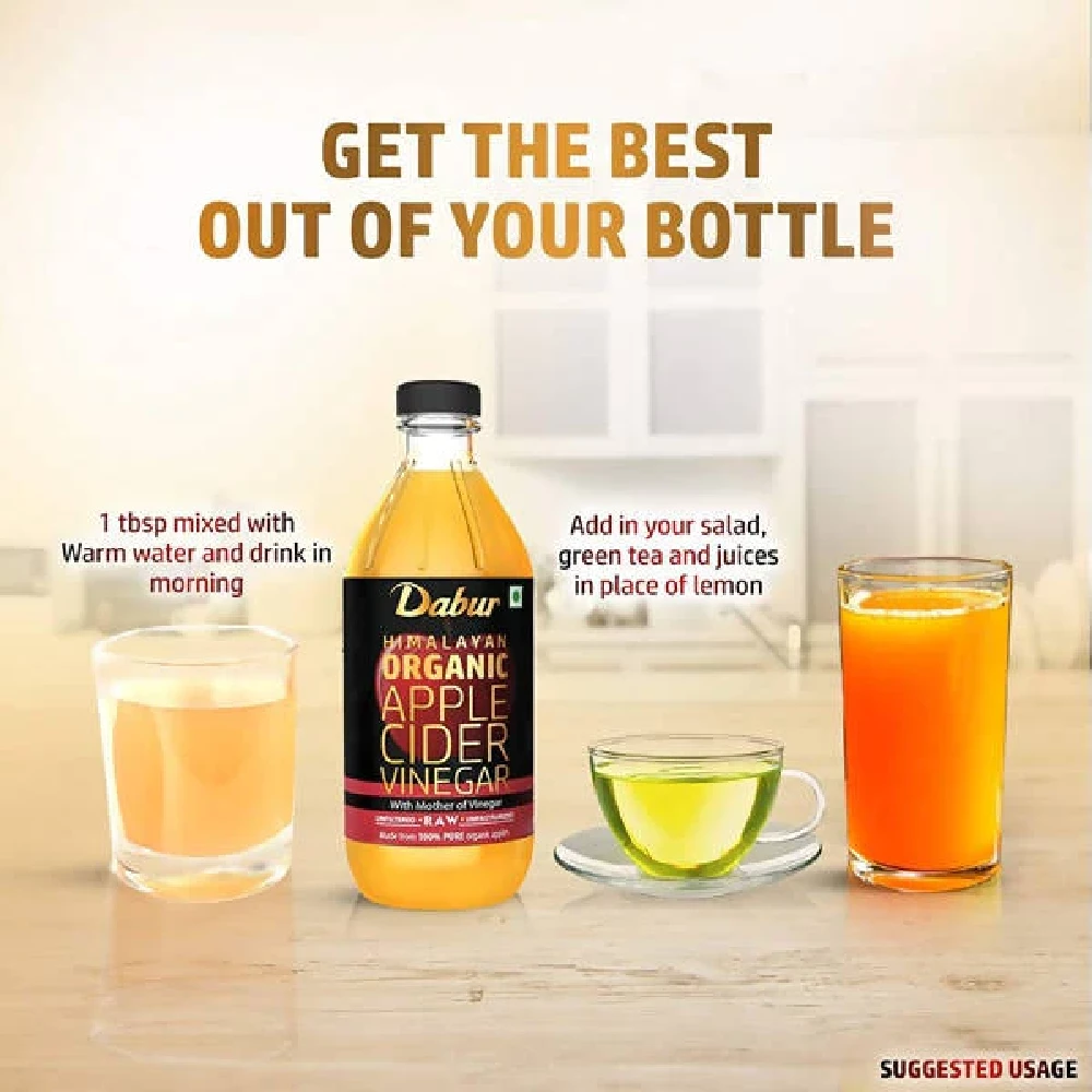 Dabur Himalayan Organic Apple Cider Vinegar with Mother Of Vinegar, 500 ml-7.webp